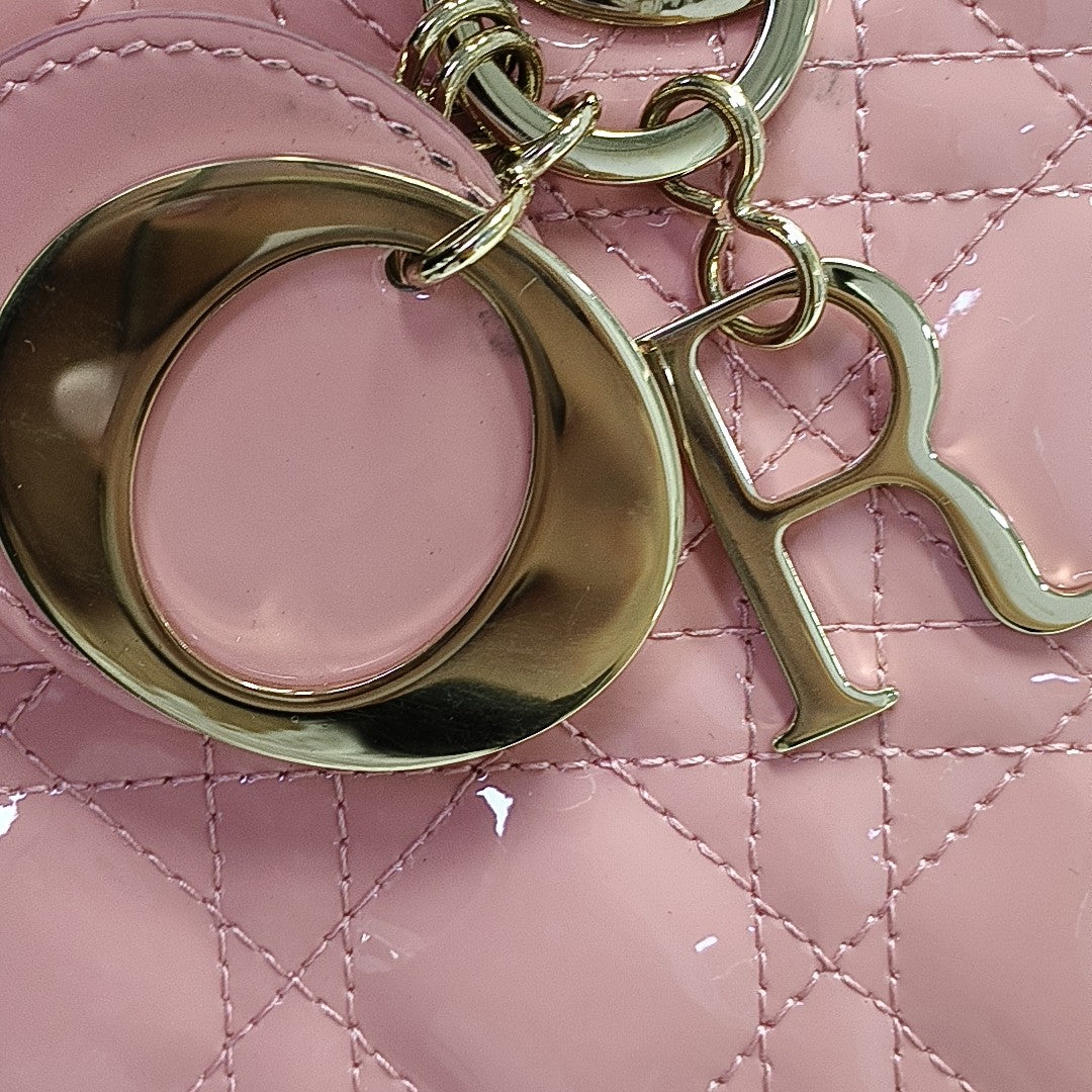 Lady Dior Small Cannage Patent Leather Red