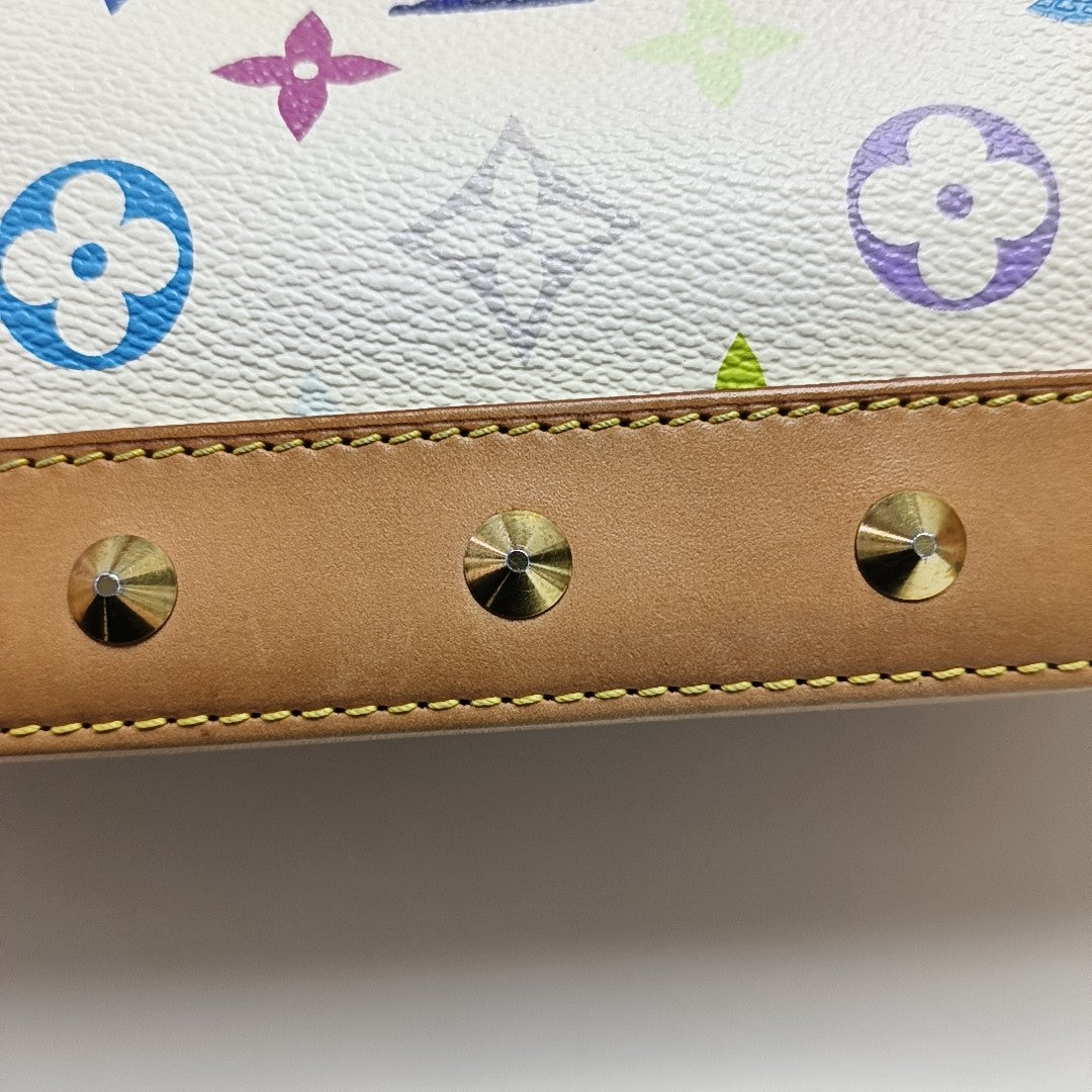 LV × TM Alma Pequeño Monogram Lona Revestida Blanca