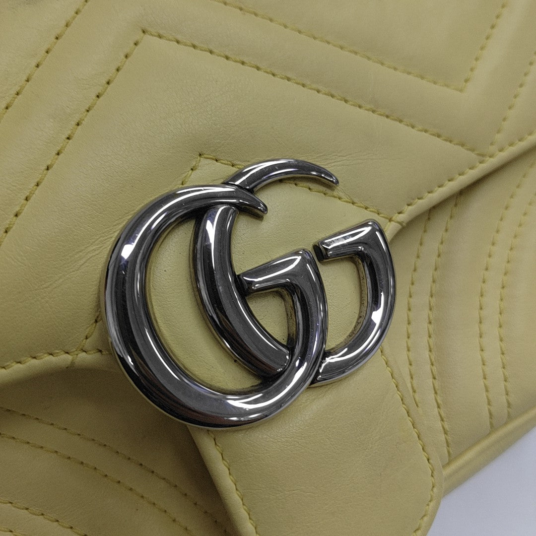 GG Marmont Small Quilted Calfskin Yellow