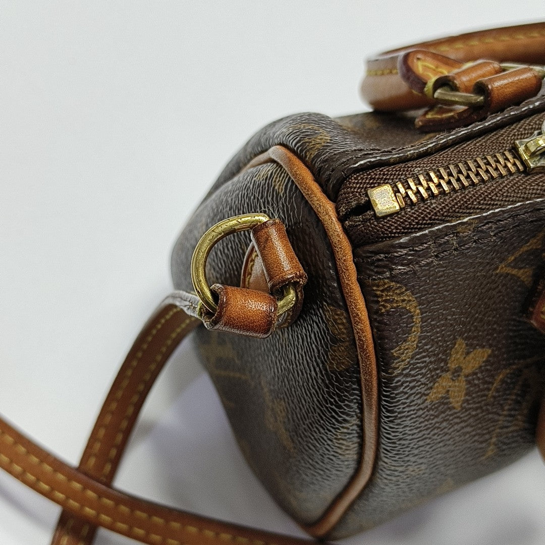 SPEEDY Nano Monogram Coated Canvas Brown
