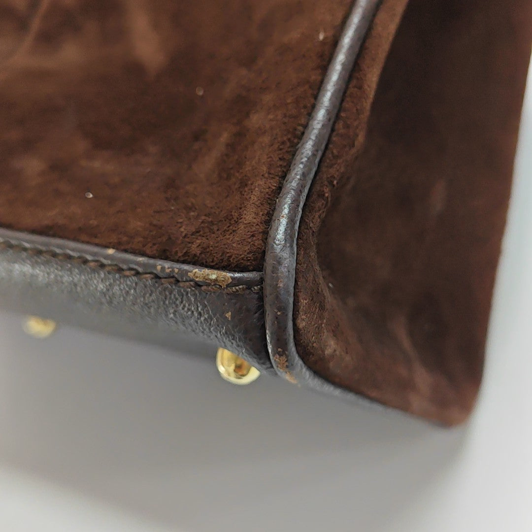 Suede Tote Bag Brown