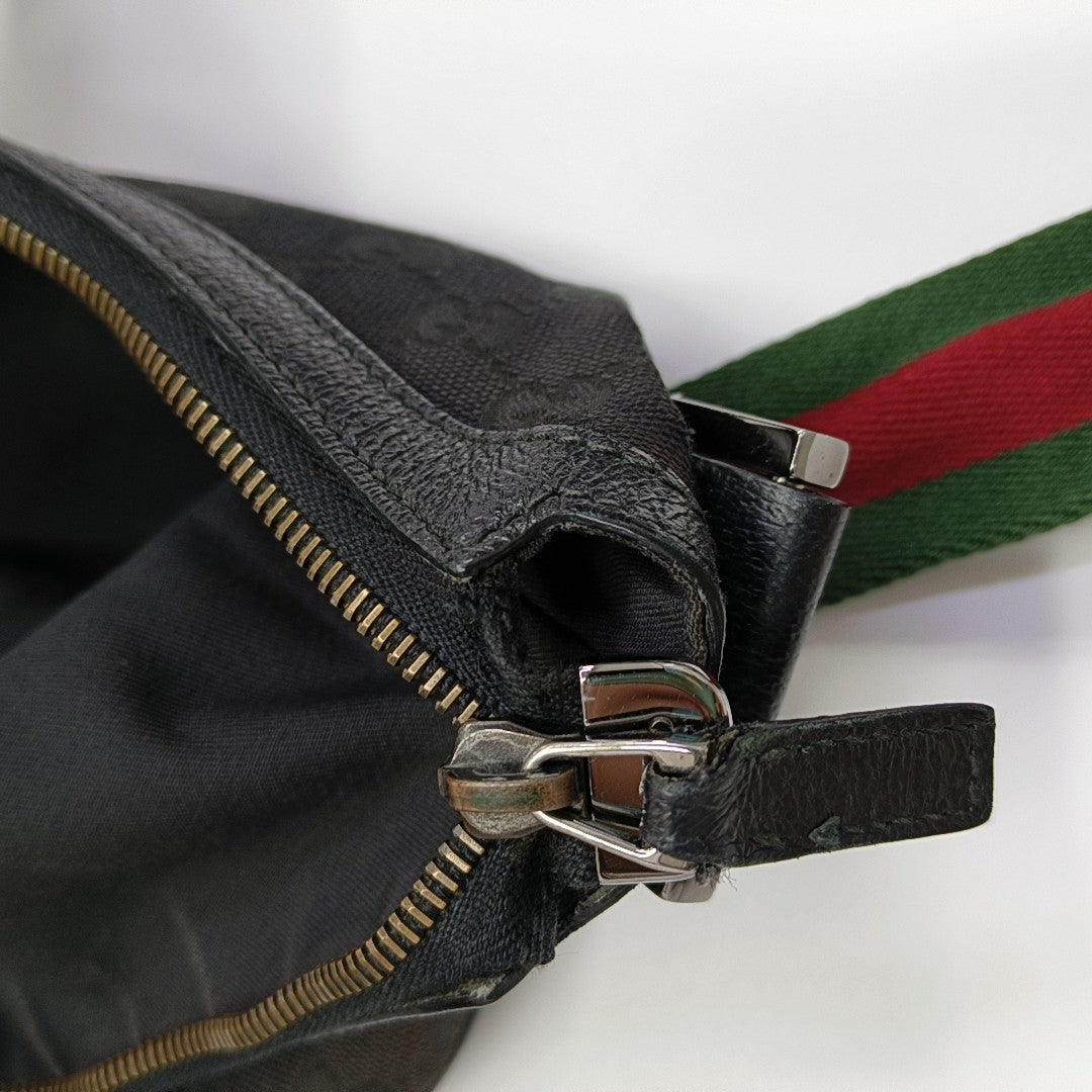 Monogram Canvas Shoulder Bag Black