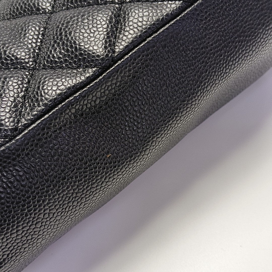 CHANEL PST Quilted Grained Calfskin Black