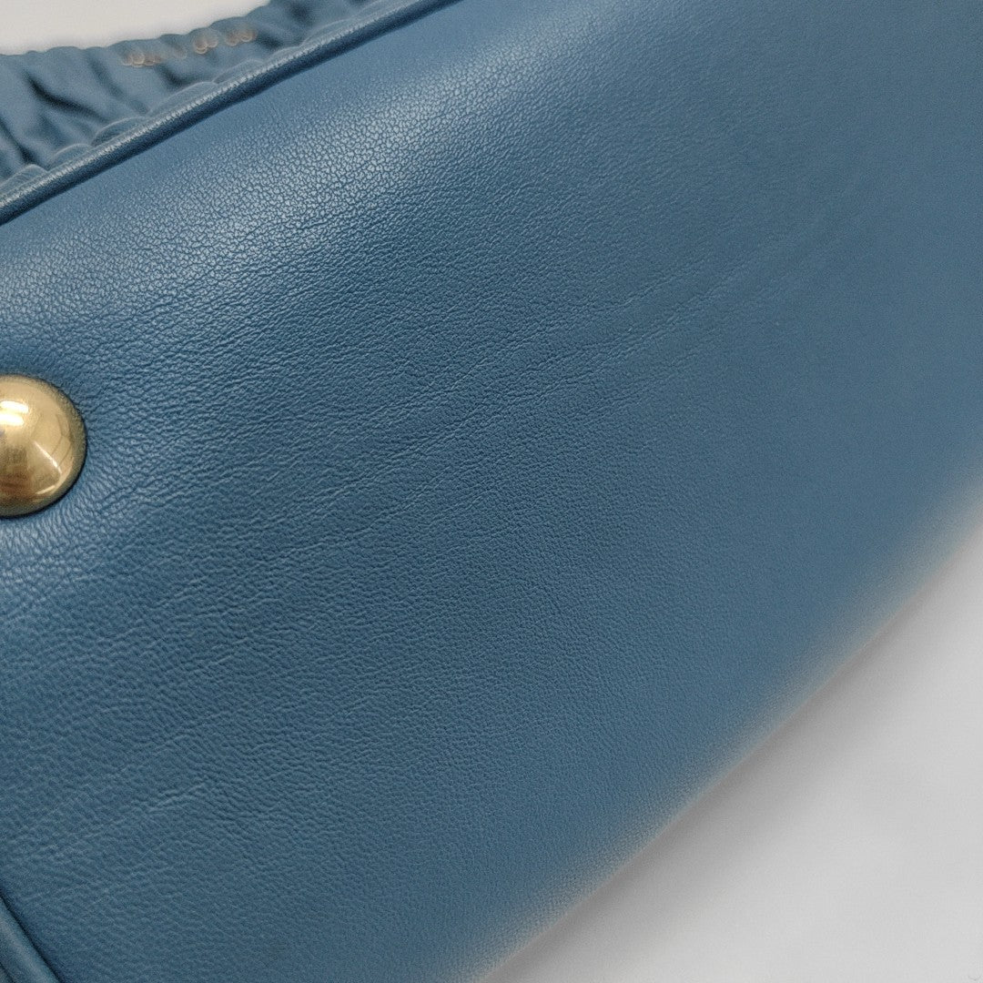 Quilted Lambskin Tote Bag Blue