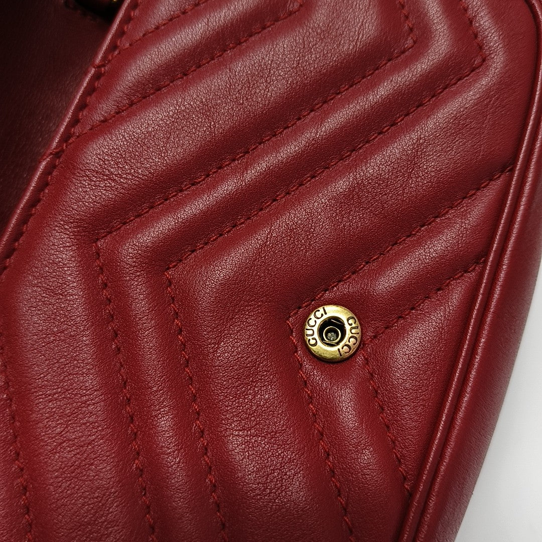 GG Marmont Mini Quilted Calfskin Red