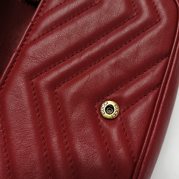 GG Marmont Mini Quilted Calfskin Red