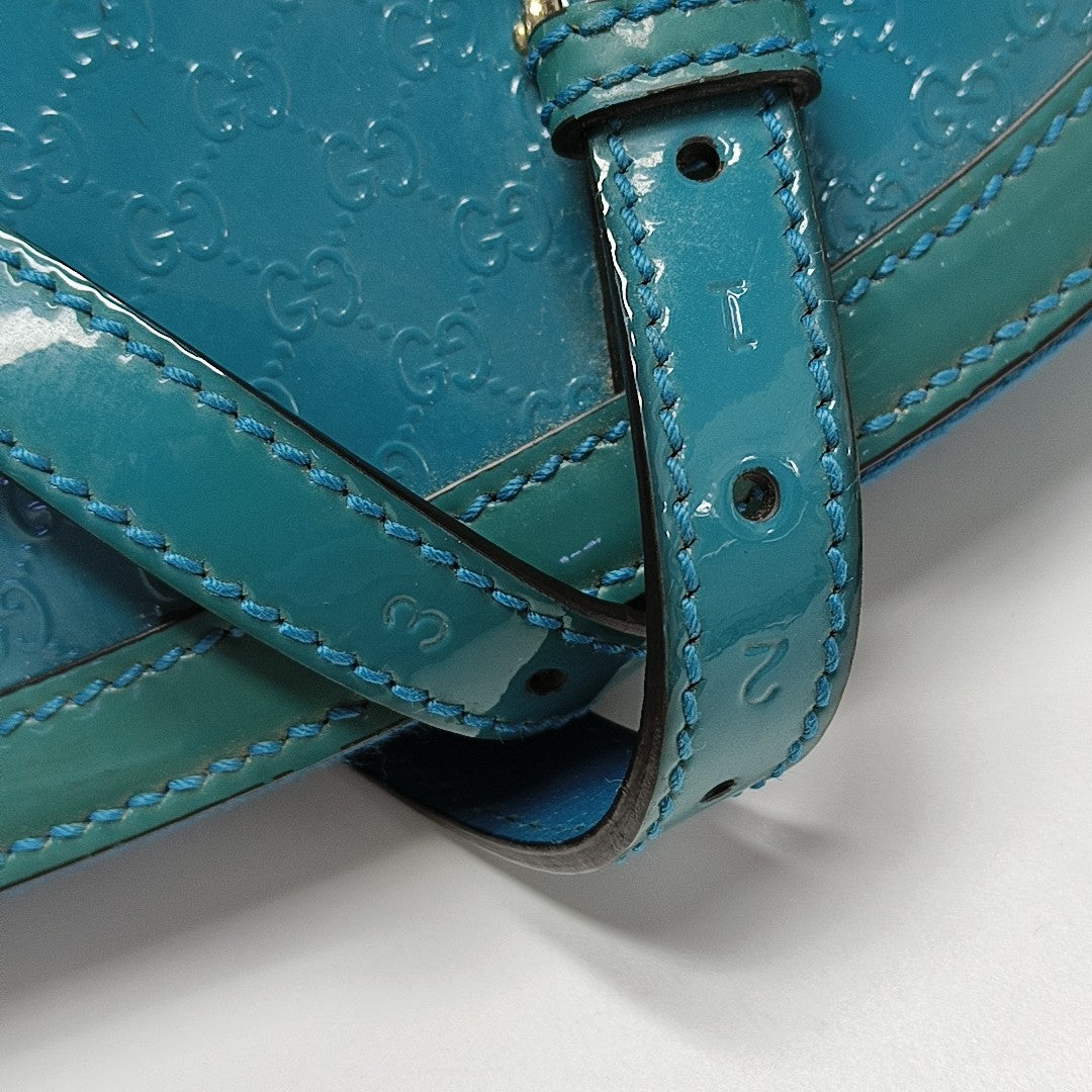 Monogram Patent Leather Shoulder Bag Blue