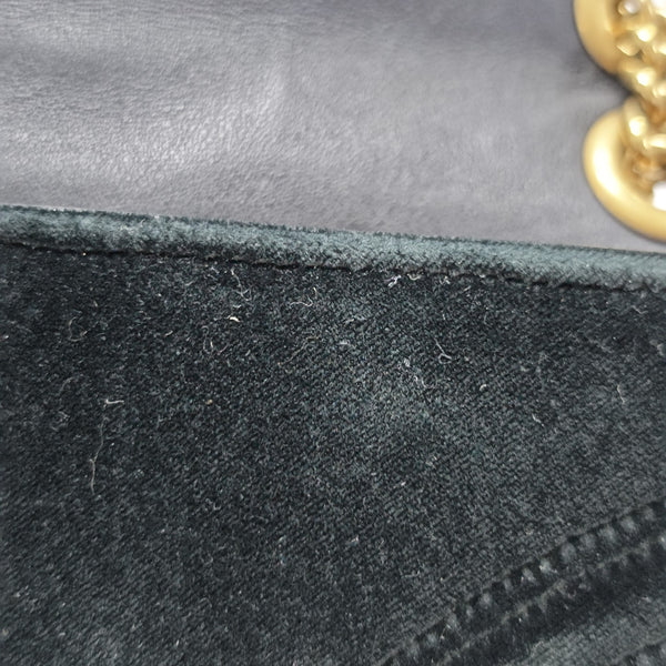 GG Marmont Medium Quilted Velvet Black