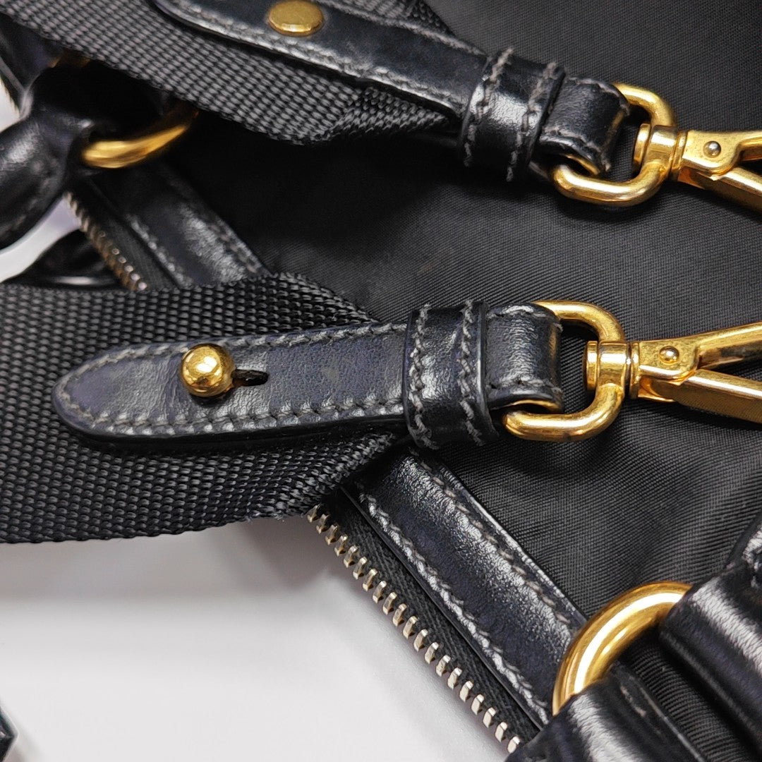 Nylon Shoulder Bag Black