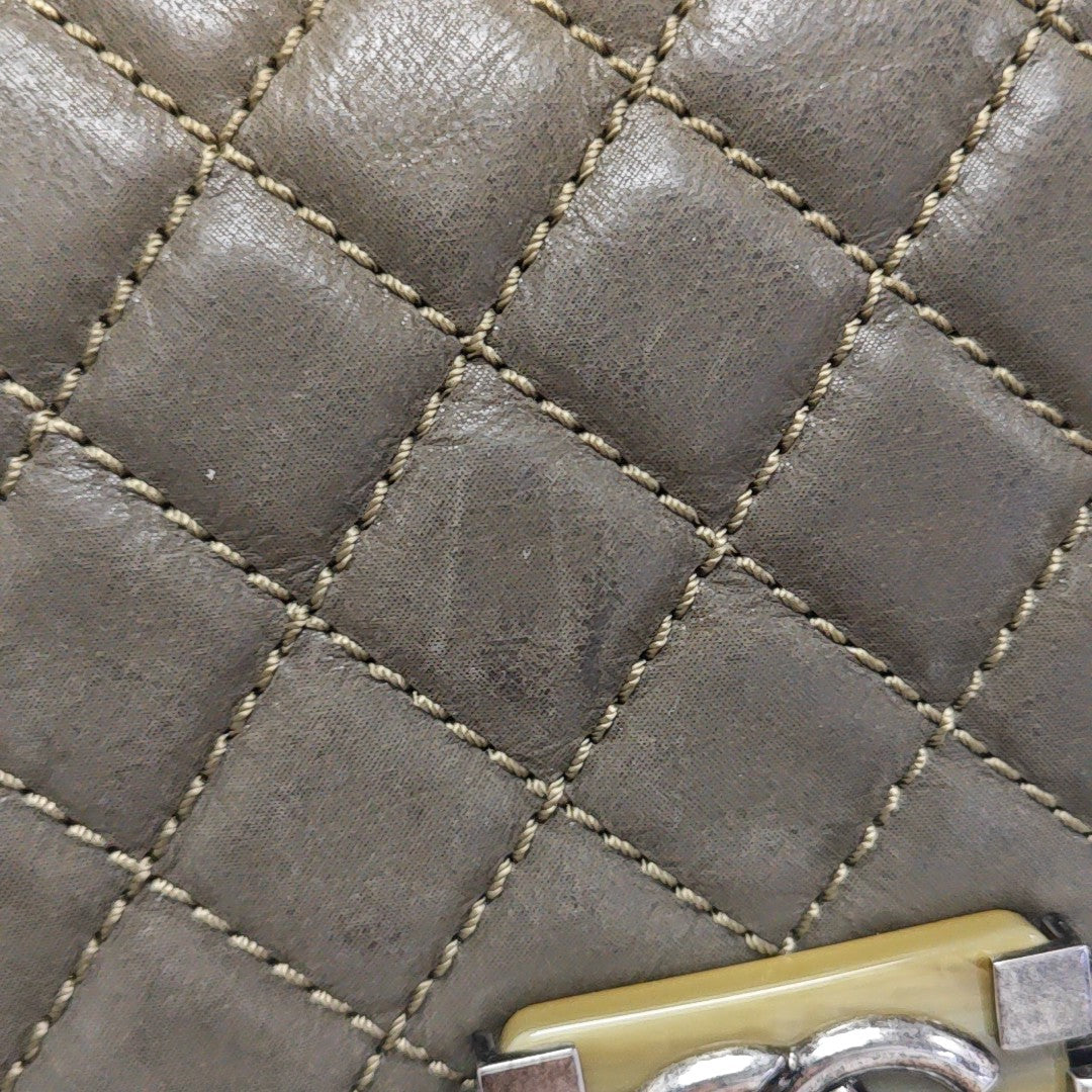 BOY CHANEL Medium Quilted Calfskin Gray