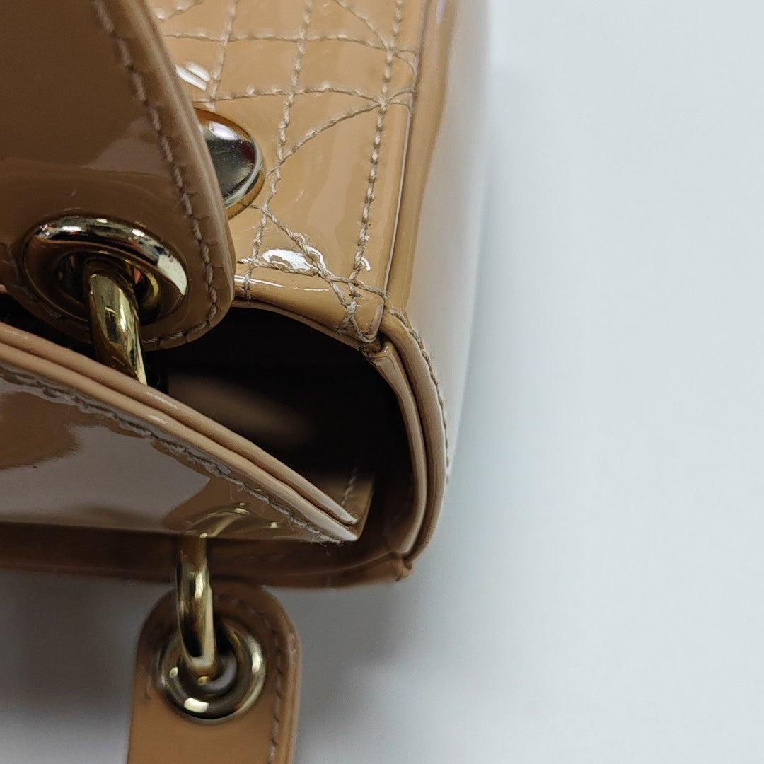 Lady Dior Mini Cannage Patent Leather Pink