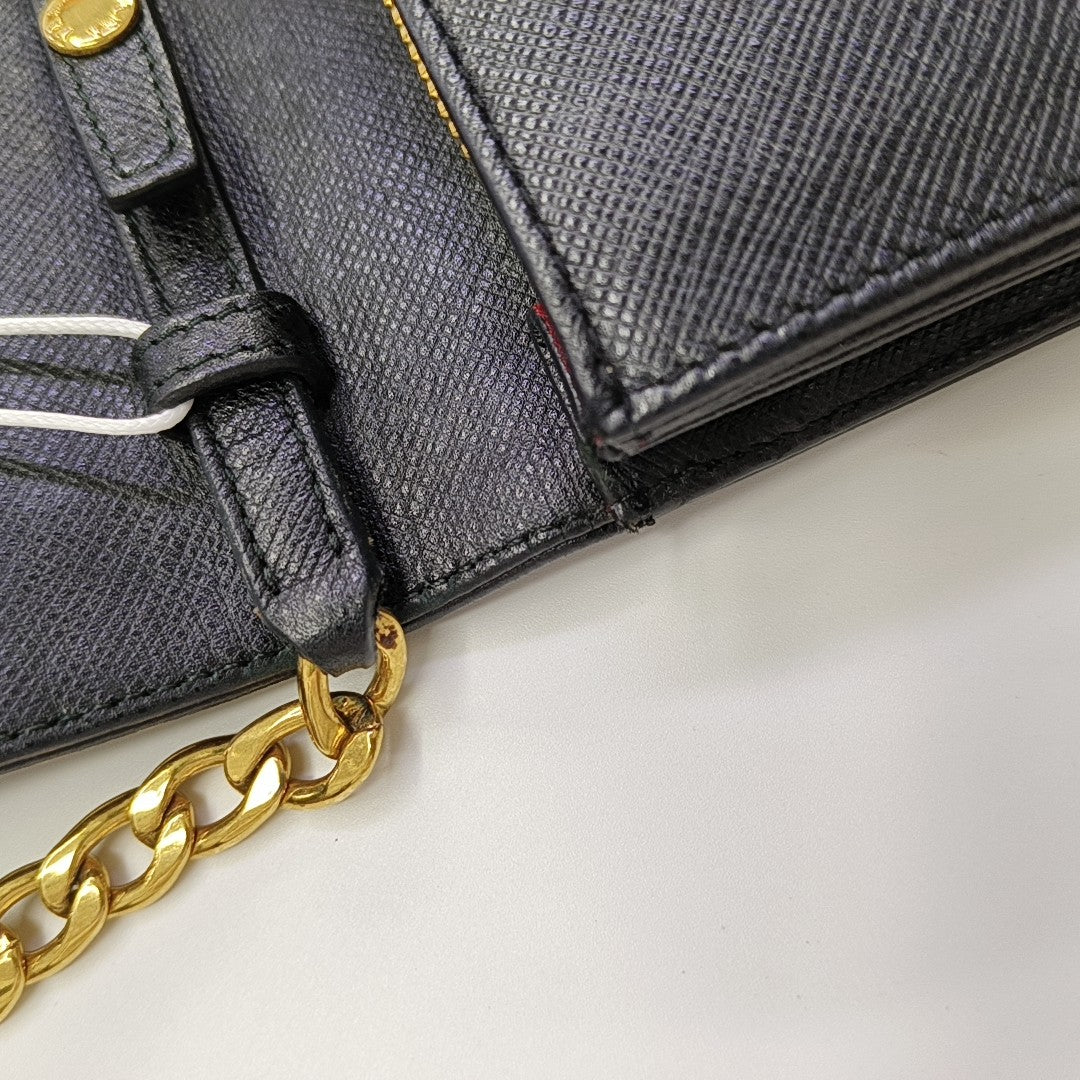 Saffiano Calfskin Shoulder Bag Black