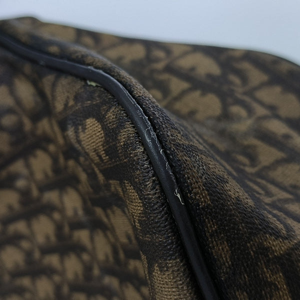 Oblique Coated Canvas Tote Bag Brown