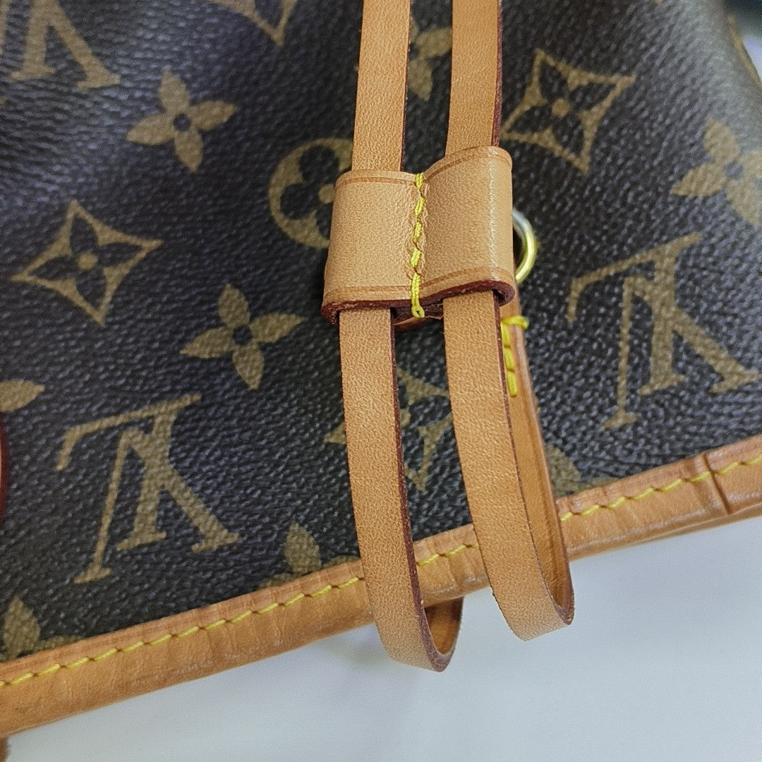 NEVERFULL MM Monogram Coated Canvas Brown