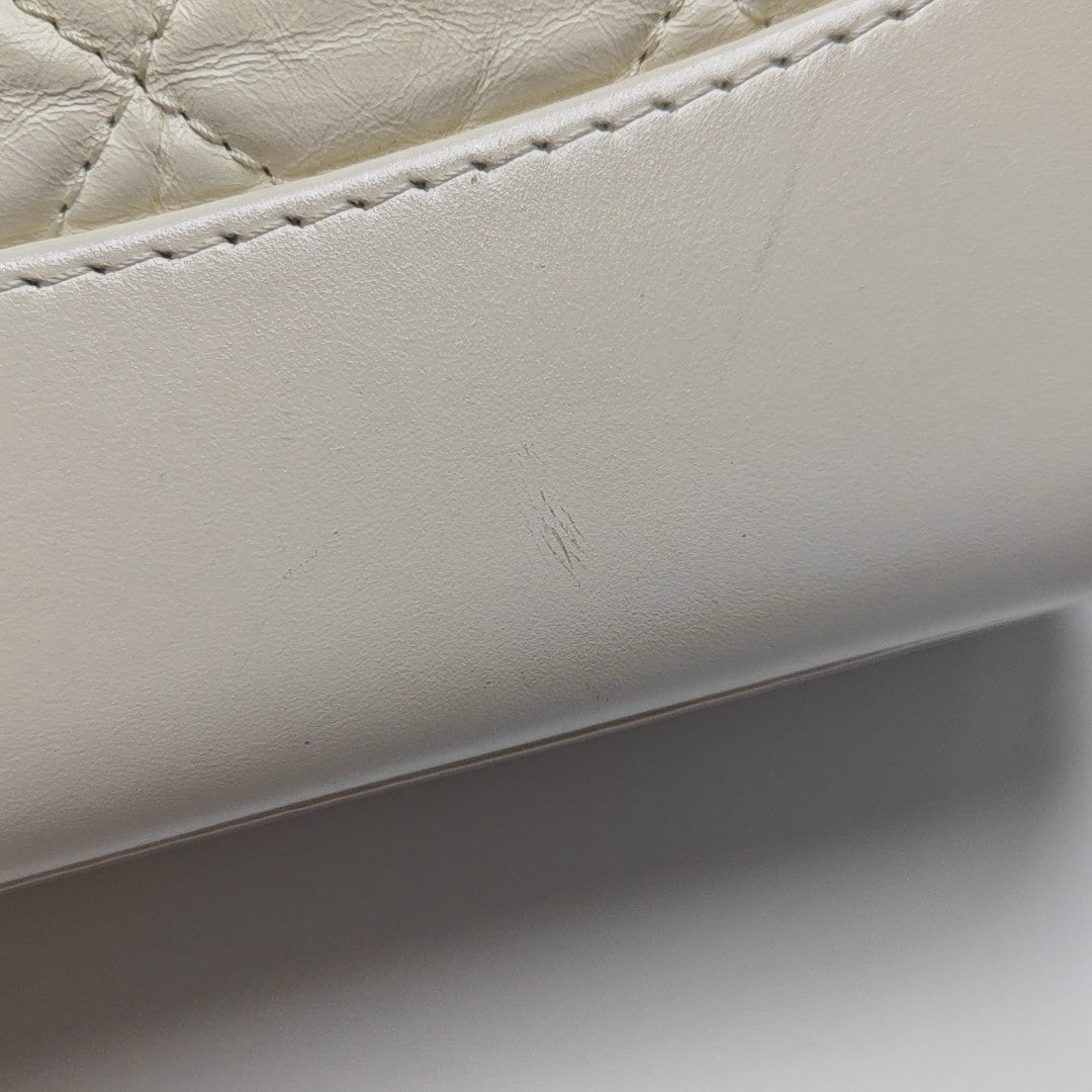 GABRIELLE Small Quilted Calfskin White