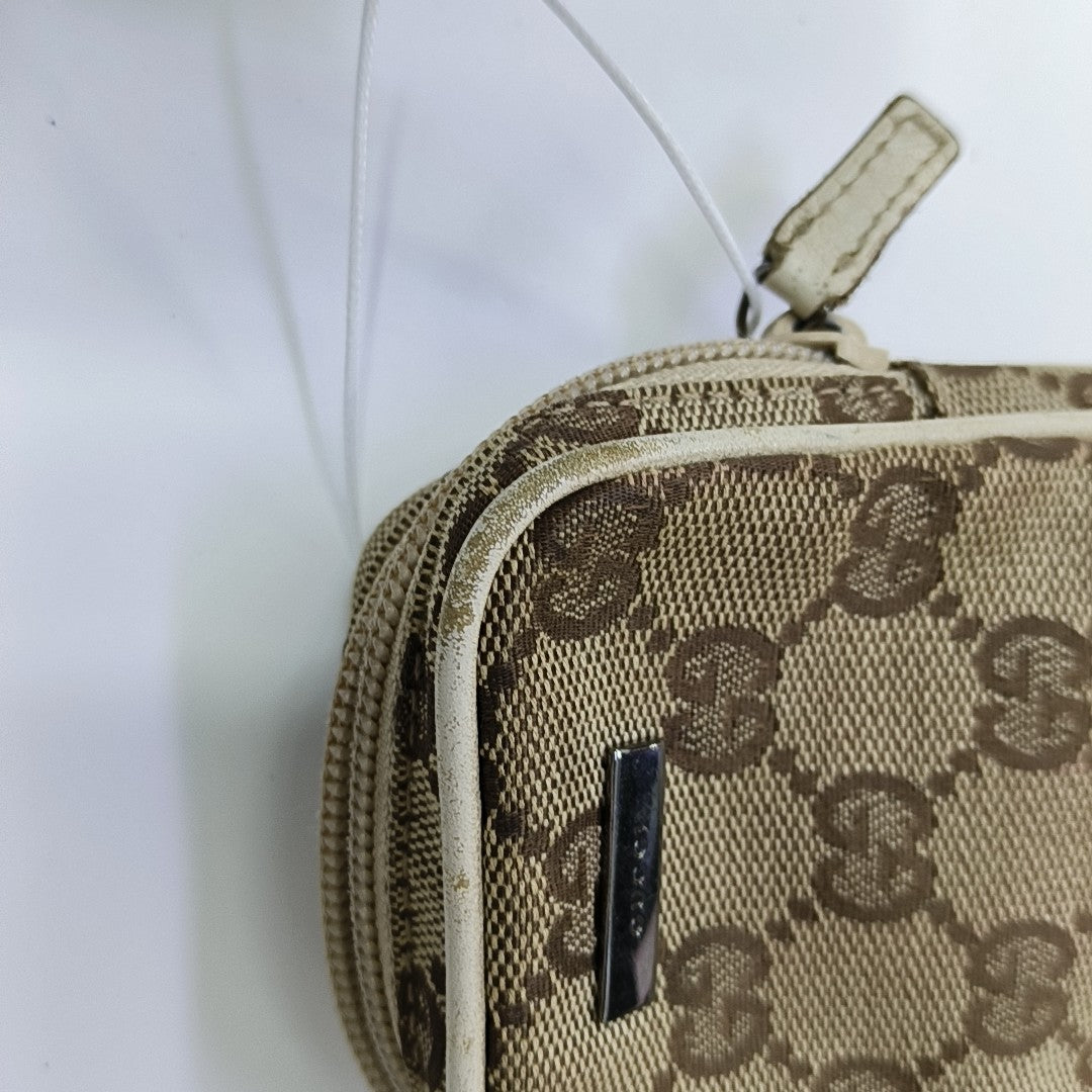 Monogram Canvas Clutch Beige