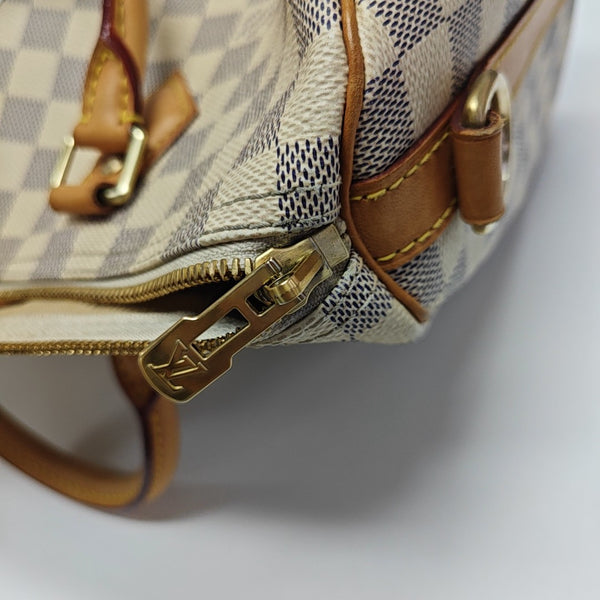 SPEEDY 30 Damier Azur Coated Canvas White