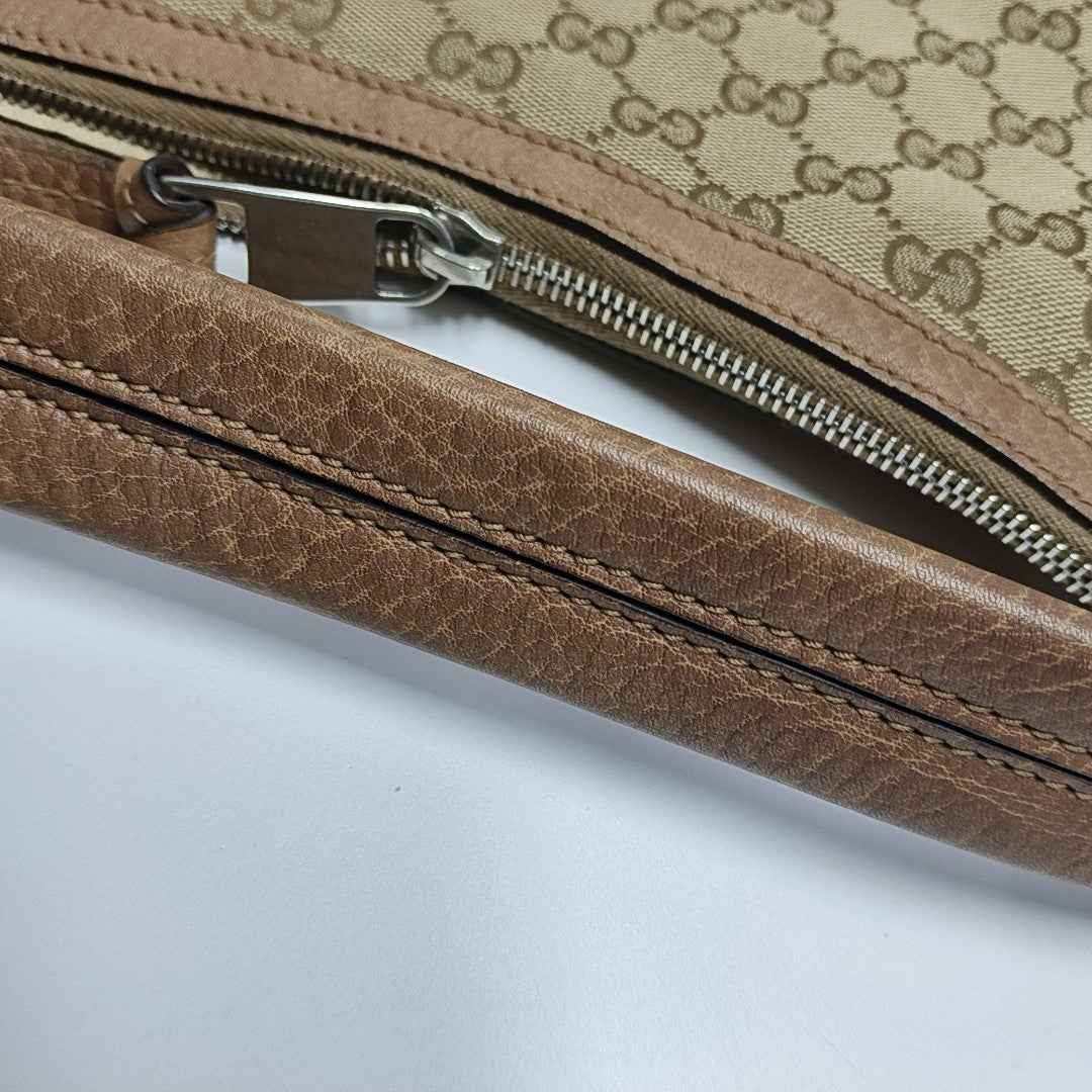 Monogram Canvas Shoulder Bag Beige