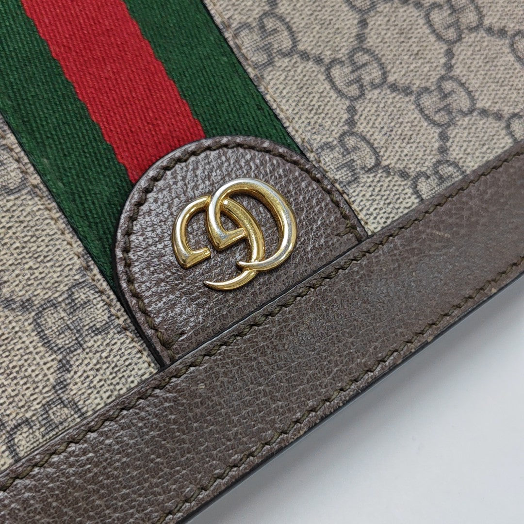 Ophidia Small Monogram Coated Canvas Beige