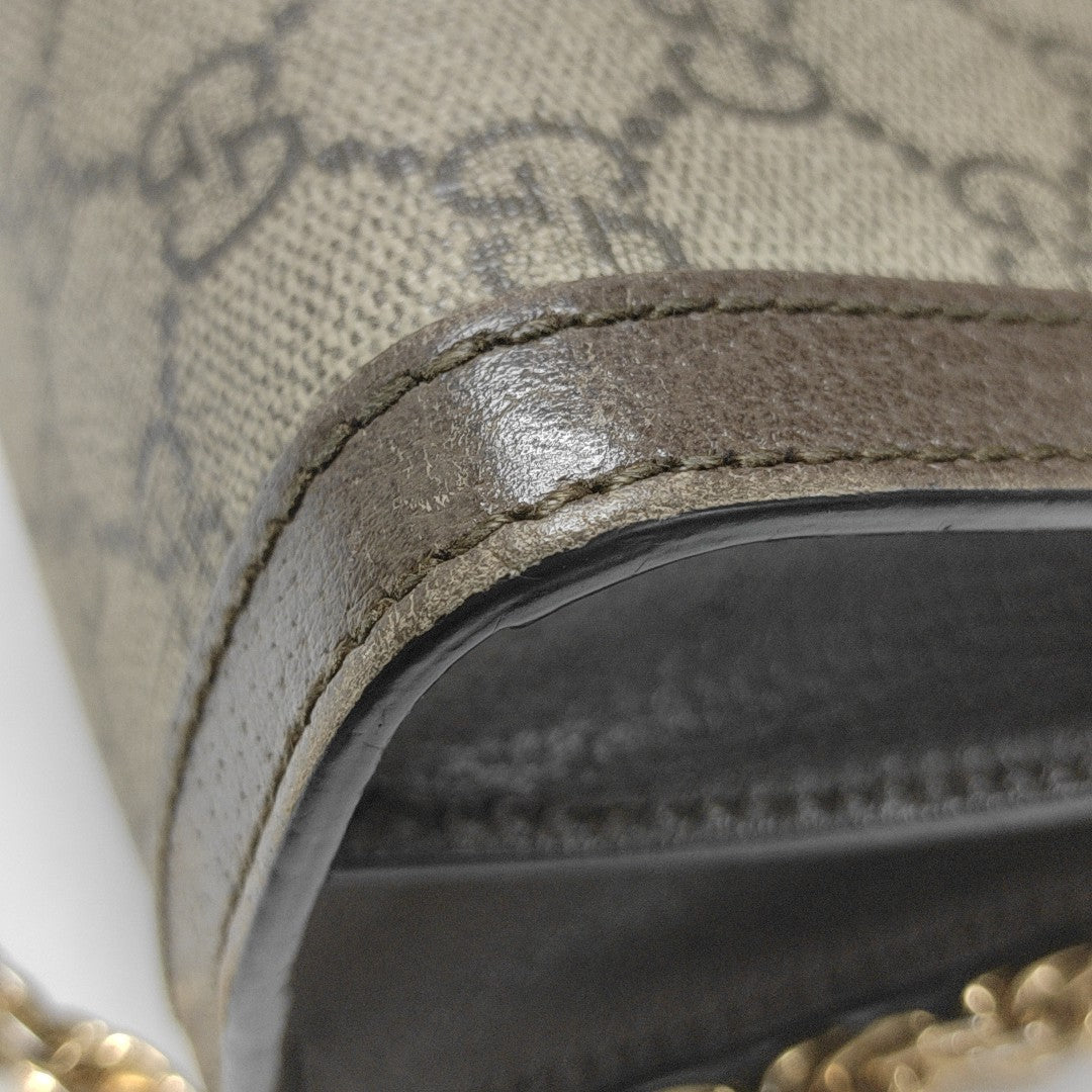 Ophidia Small Monogram Coated Canvas Beige