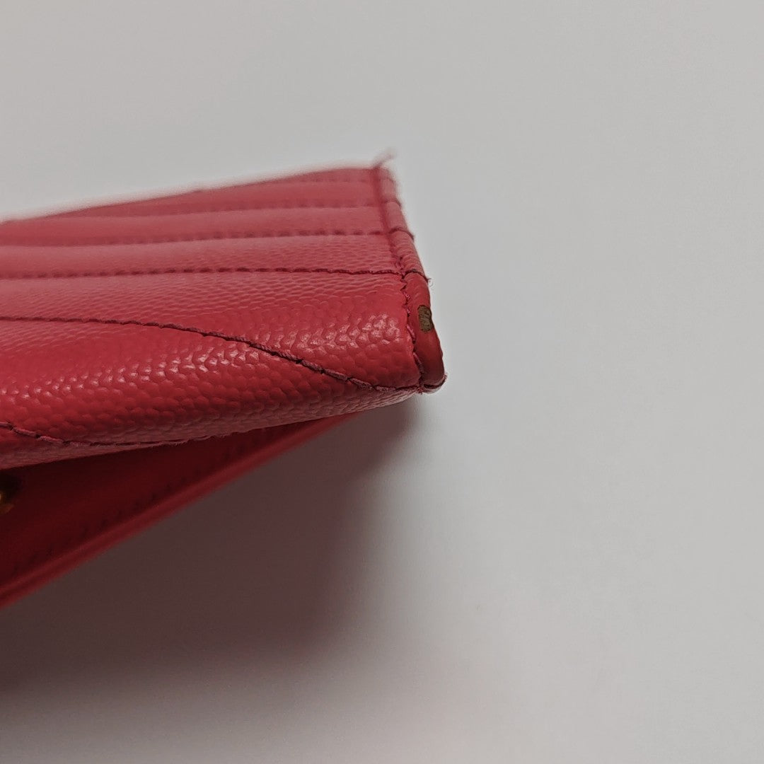 MONOGRAM Chevron Calfskin Pink Wallet
