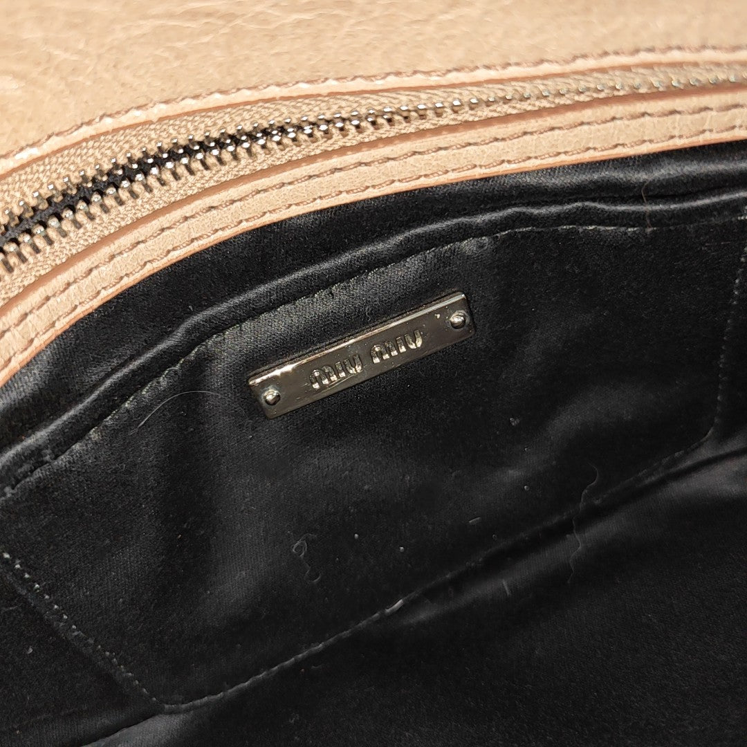 Miu Délice Quilted Lambskin Beige
