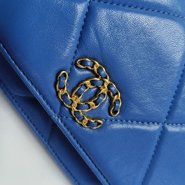CHANEL 19 WOC Quilted Lambskin Blue