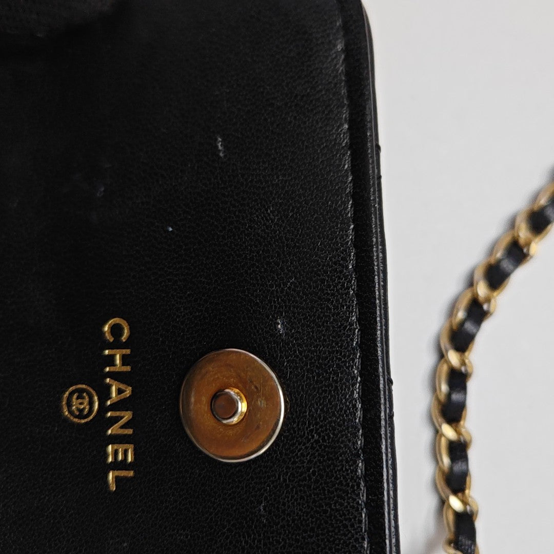 Quilted Lambskin Shoulder Bag Black