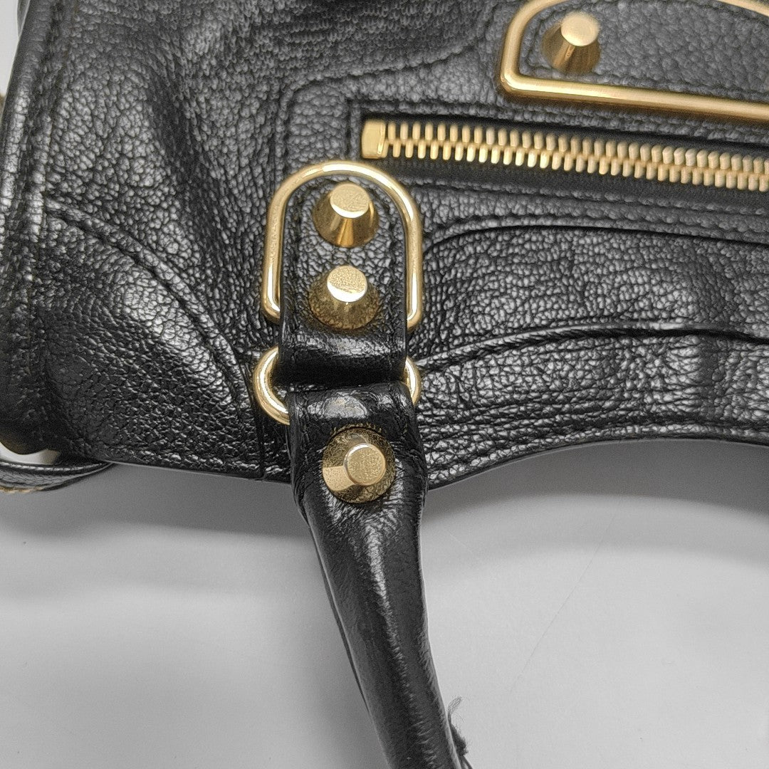 Classic Metallic Edge City Mini Lambskin Black