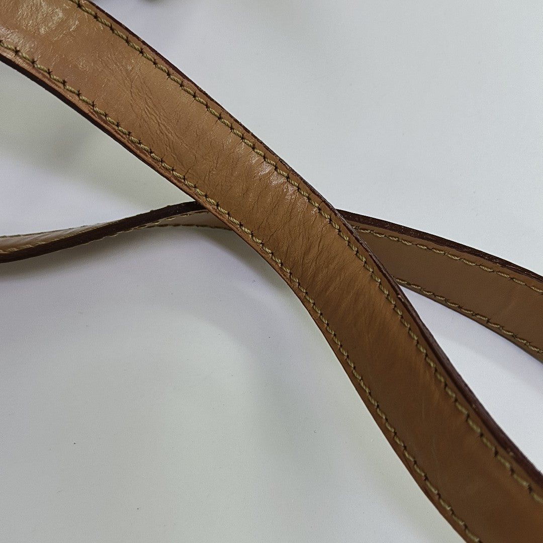 Coated Canvas Shoulder Bag Beige