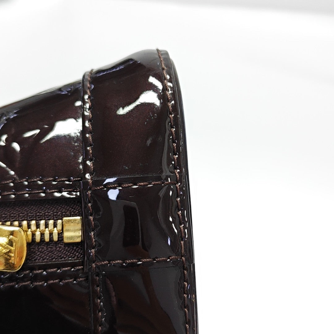 ALMA BB Monogram Patent Leather Brown