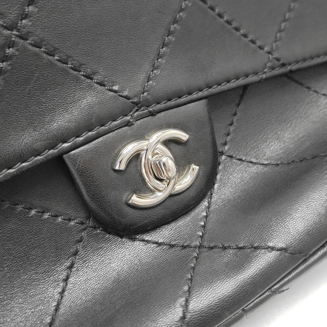Quilted Lambskin Shoulder Bag Black