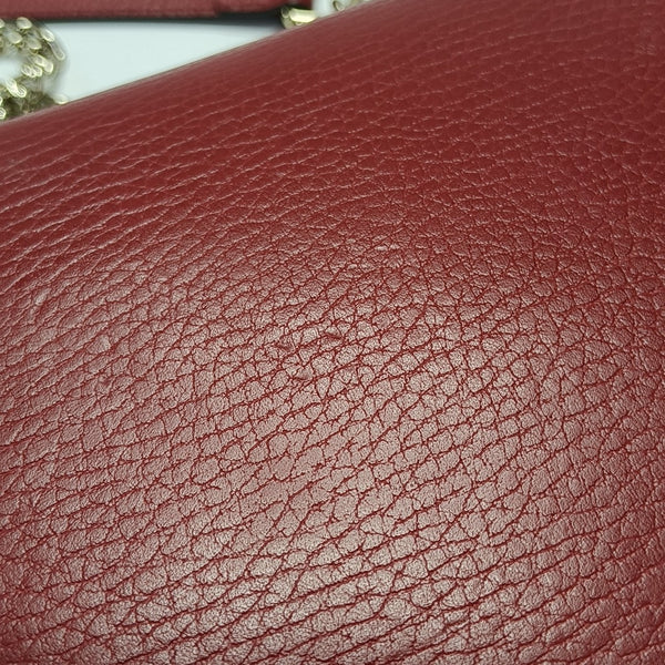 Interlocking G Small Calfskin Red