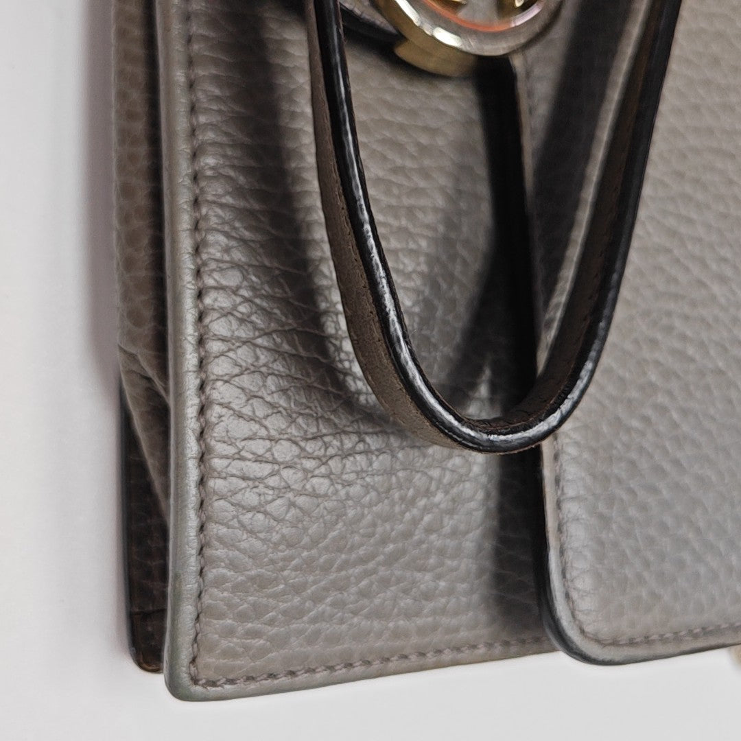 Interlocking G Small Calfskin Gray