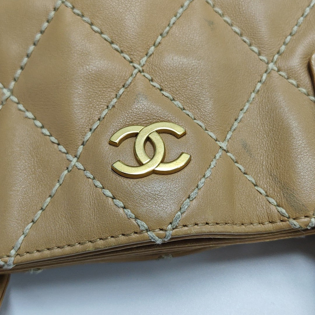 SURPIQUE Quilted Calfskin Beige
