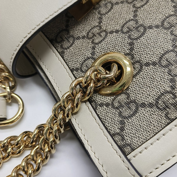Padlock Small Monogram Coated Canvas Beige