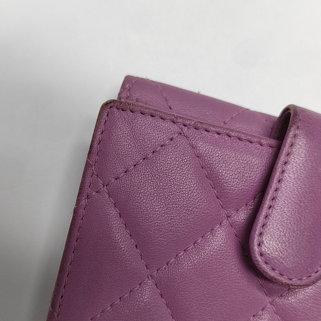 Quilted Lambskin Wallet Purple
