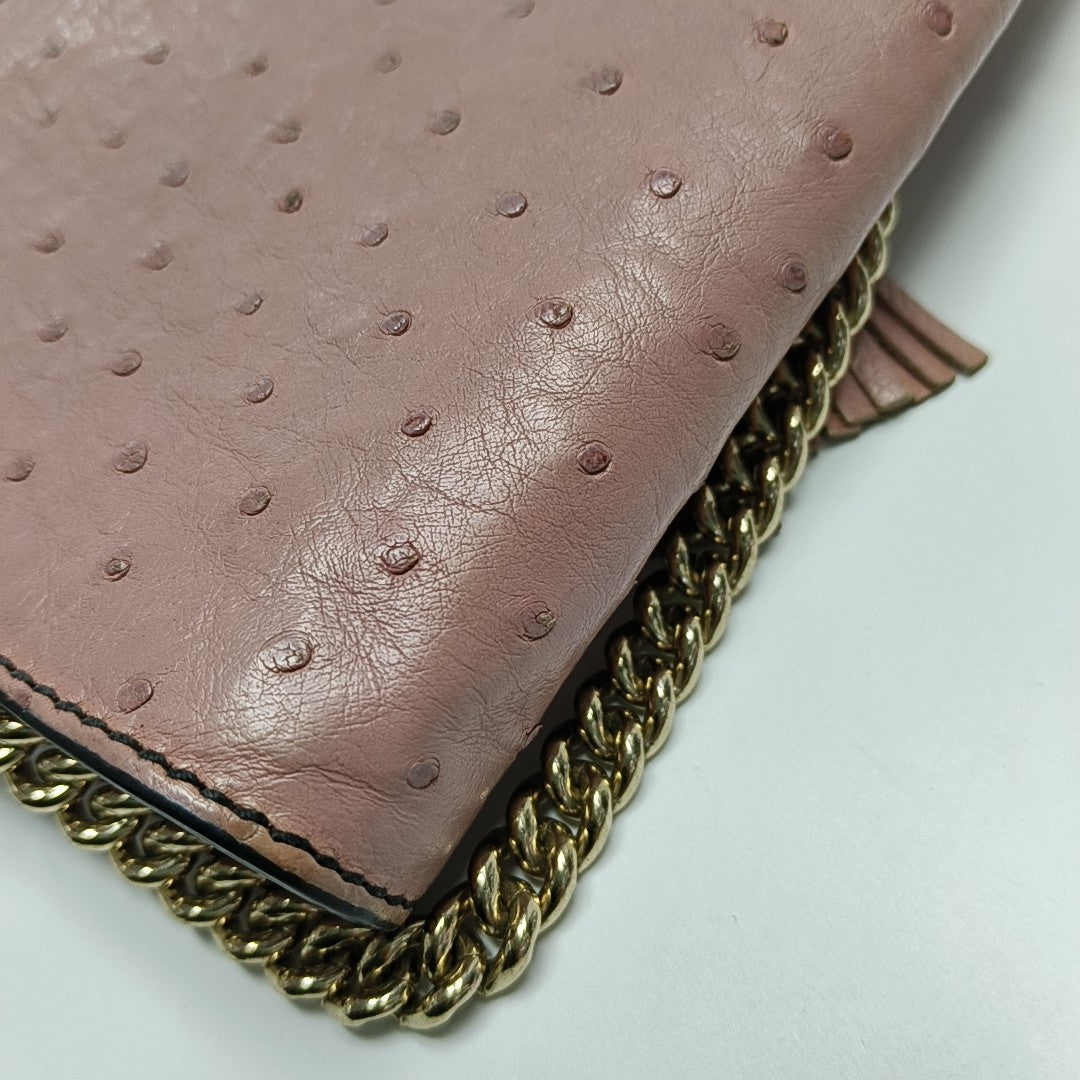 Emily Chain Ostrich Pink