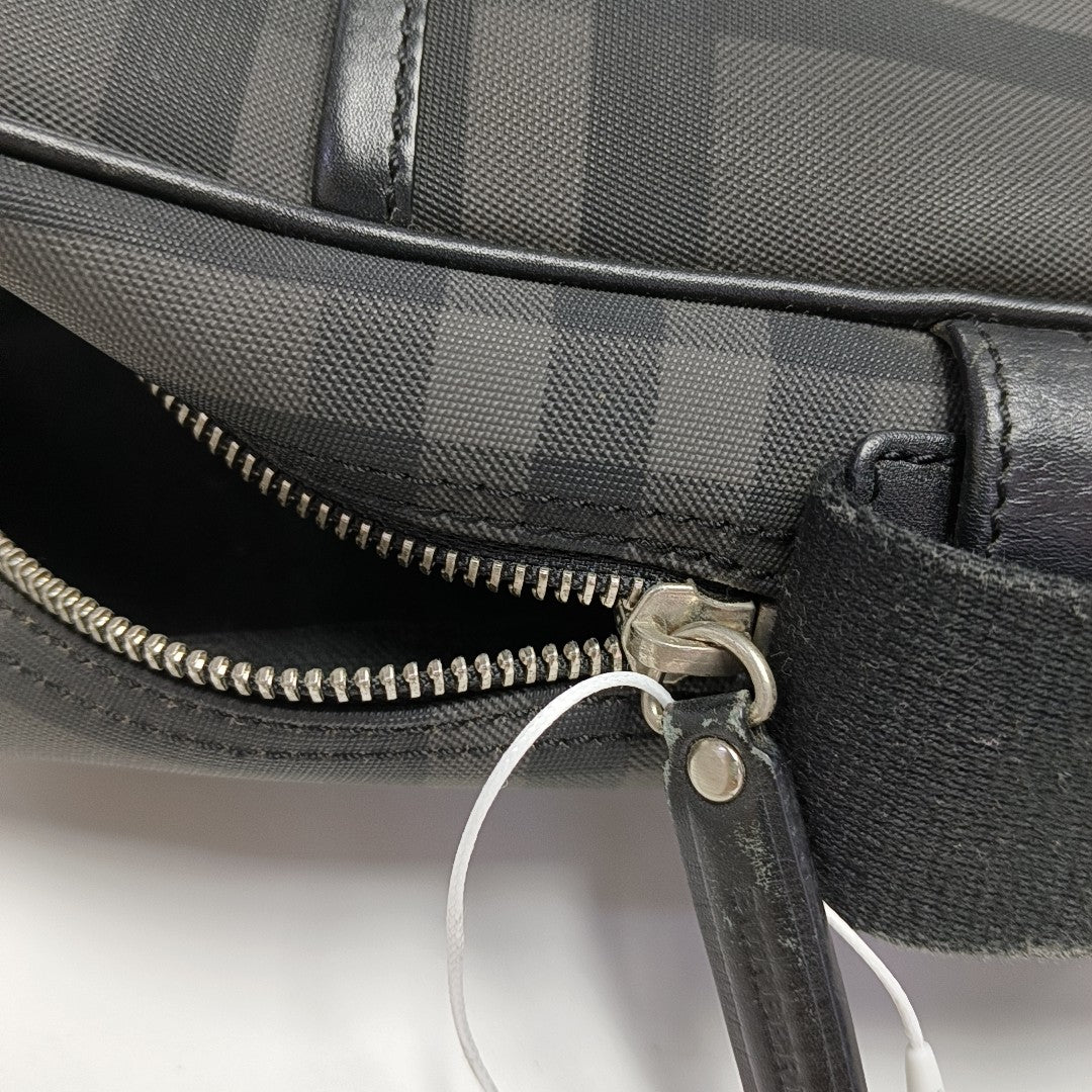 Coated Canvas Shoulder Bag Gray