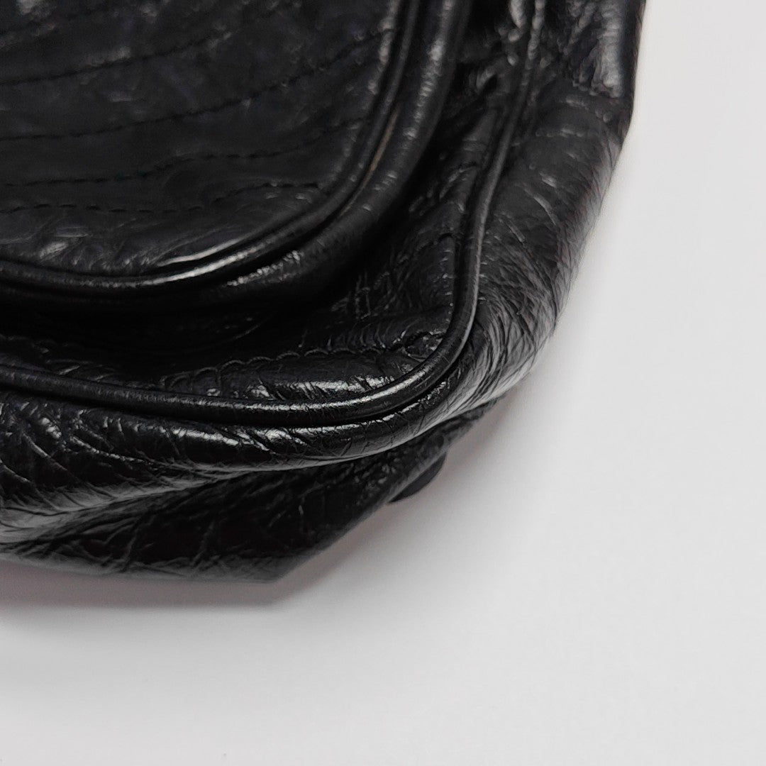 NIKI Large Chevron Calfskin Black