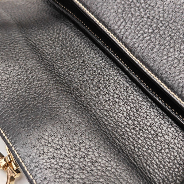 Calfskin Top Handle Bag Black