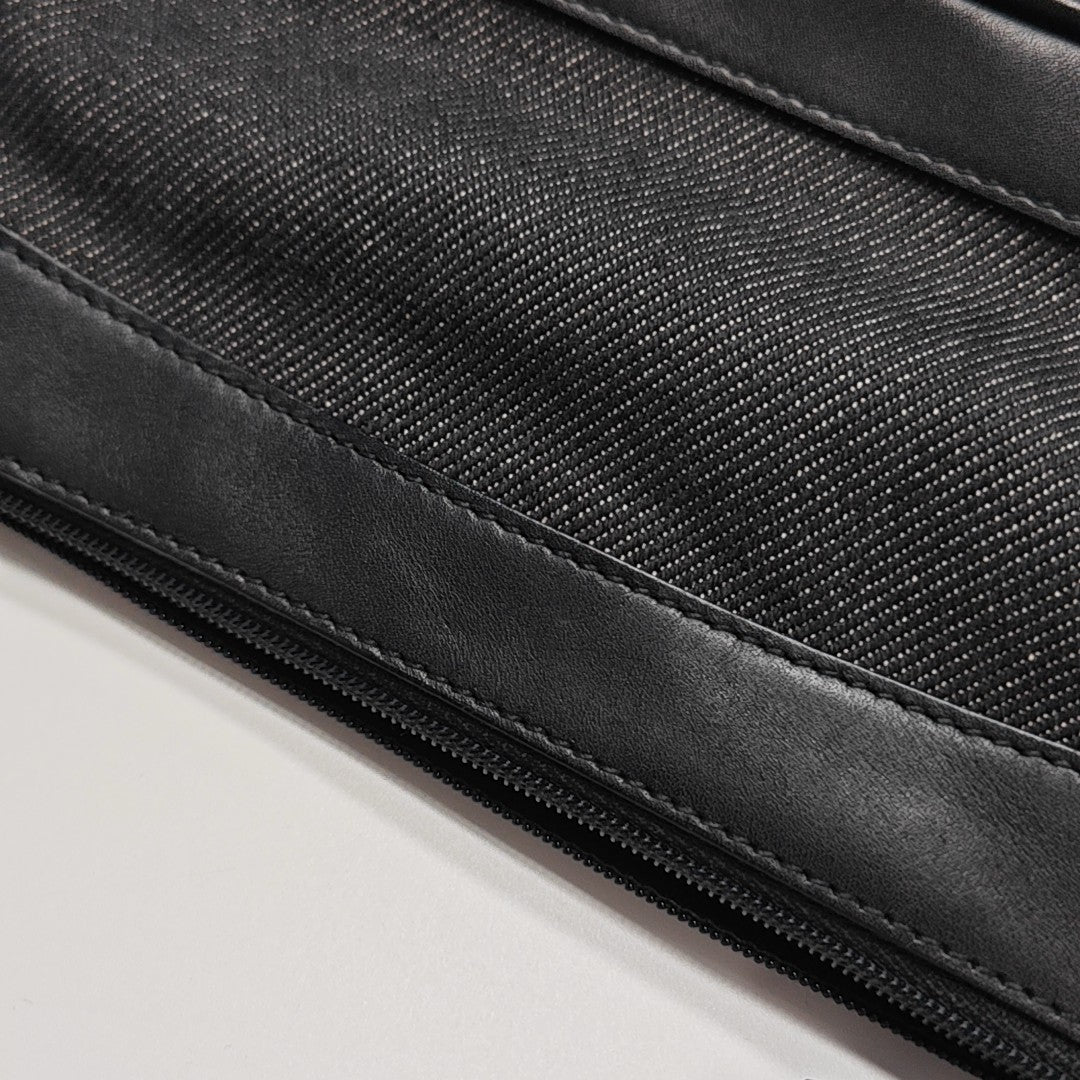 Denim Top Handle Bag Black