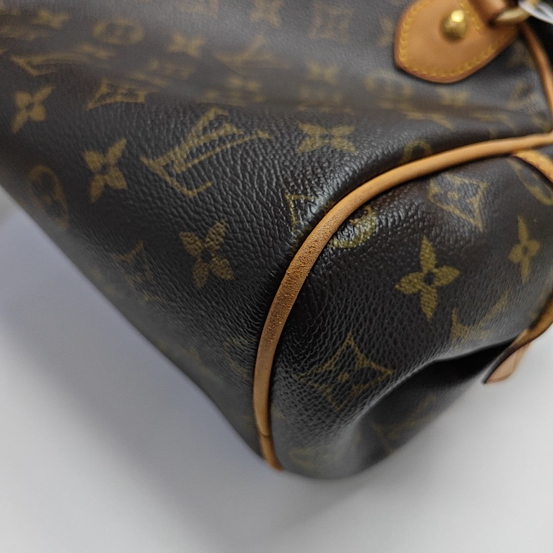 MONTORGUEI PM Monogram Coated Canvas Brown