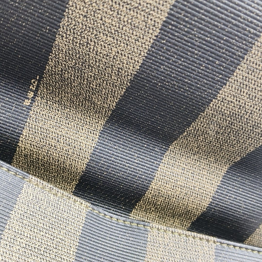 Coated Canvas Top Handle Bag Brown