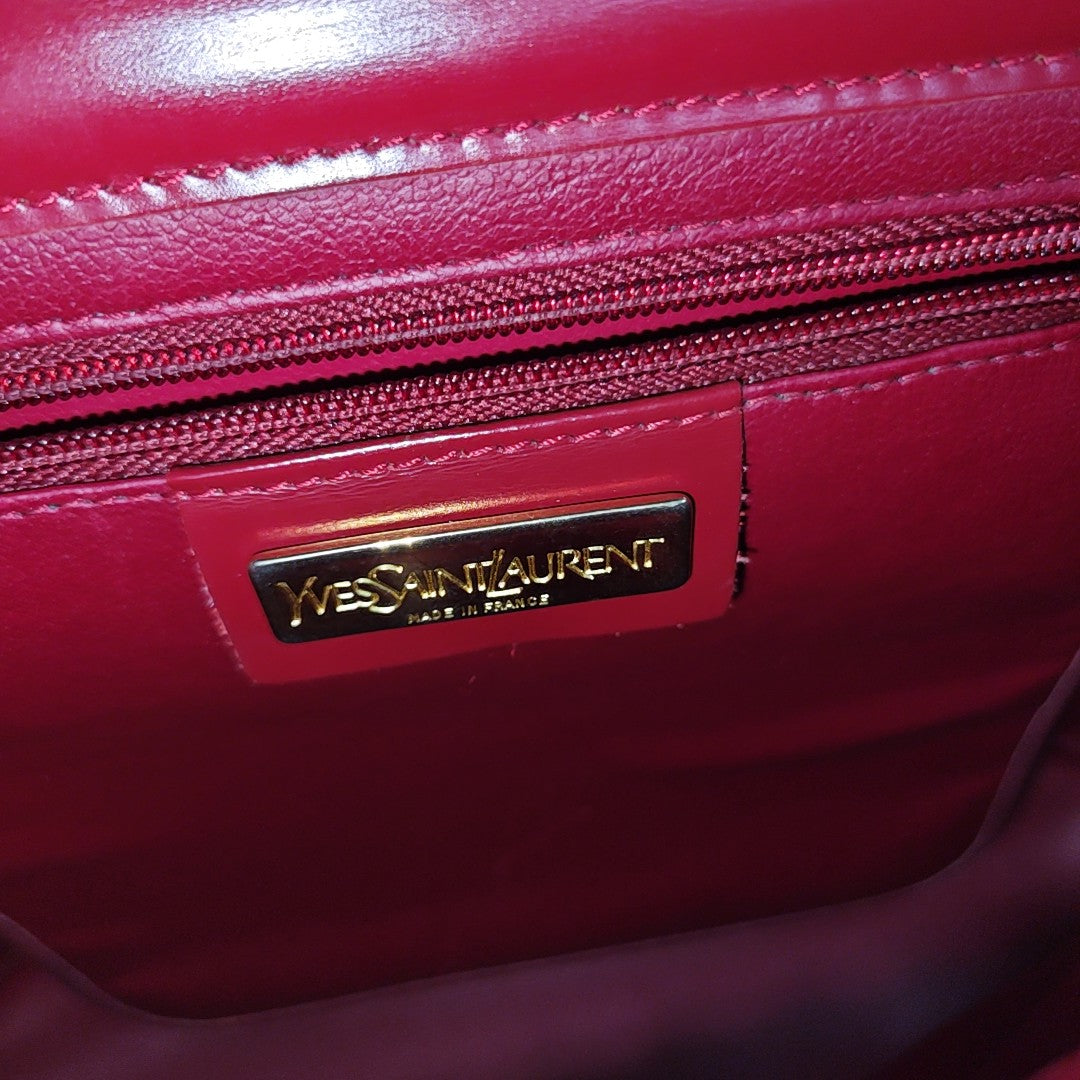 Calfskin Top Handle Bag Red