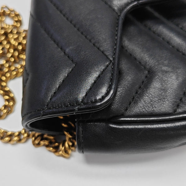 GG Marmont Mini Quilted Calfskin Black