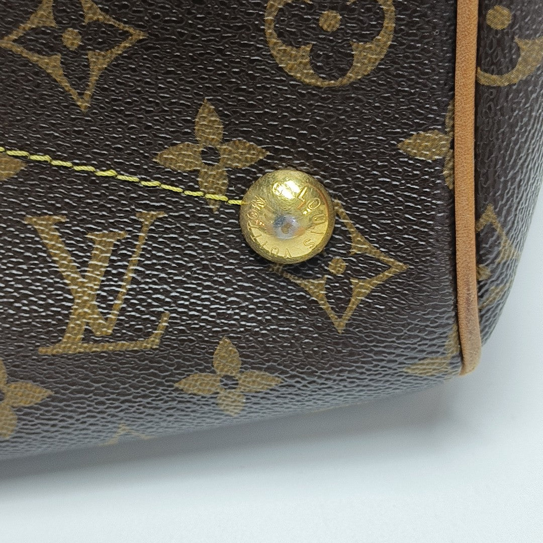 Monogram Coated Canvas Top Handle Bag Brown