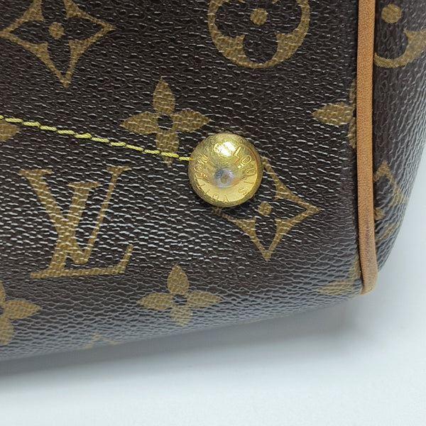 Monogram Coated Canvas Top Handle Bag Brown