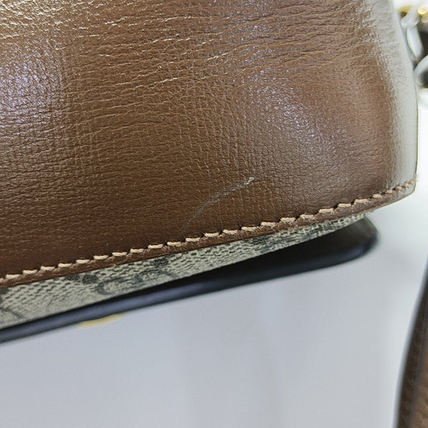 Horsebit 1955 Small Coated Canvas Beige