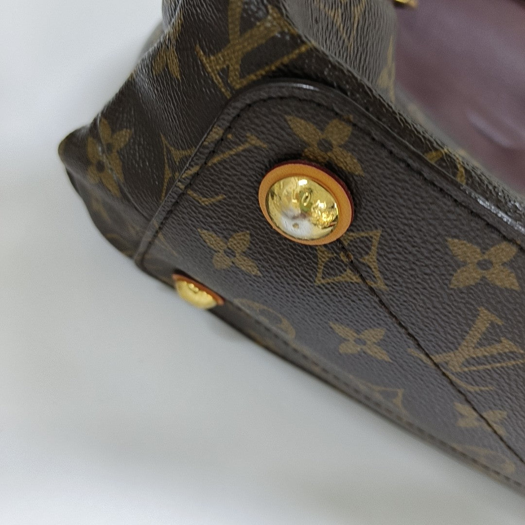 OLYMPE MM Monogram Coated Canvas Brown